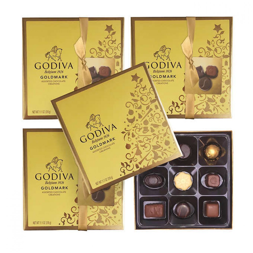 GODIVA Holiday Variety Assorted Chocolates 4pack